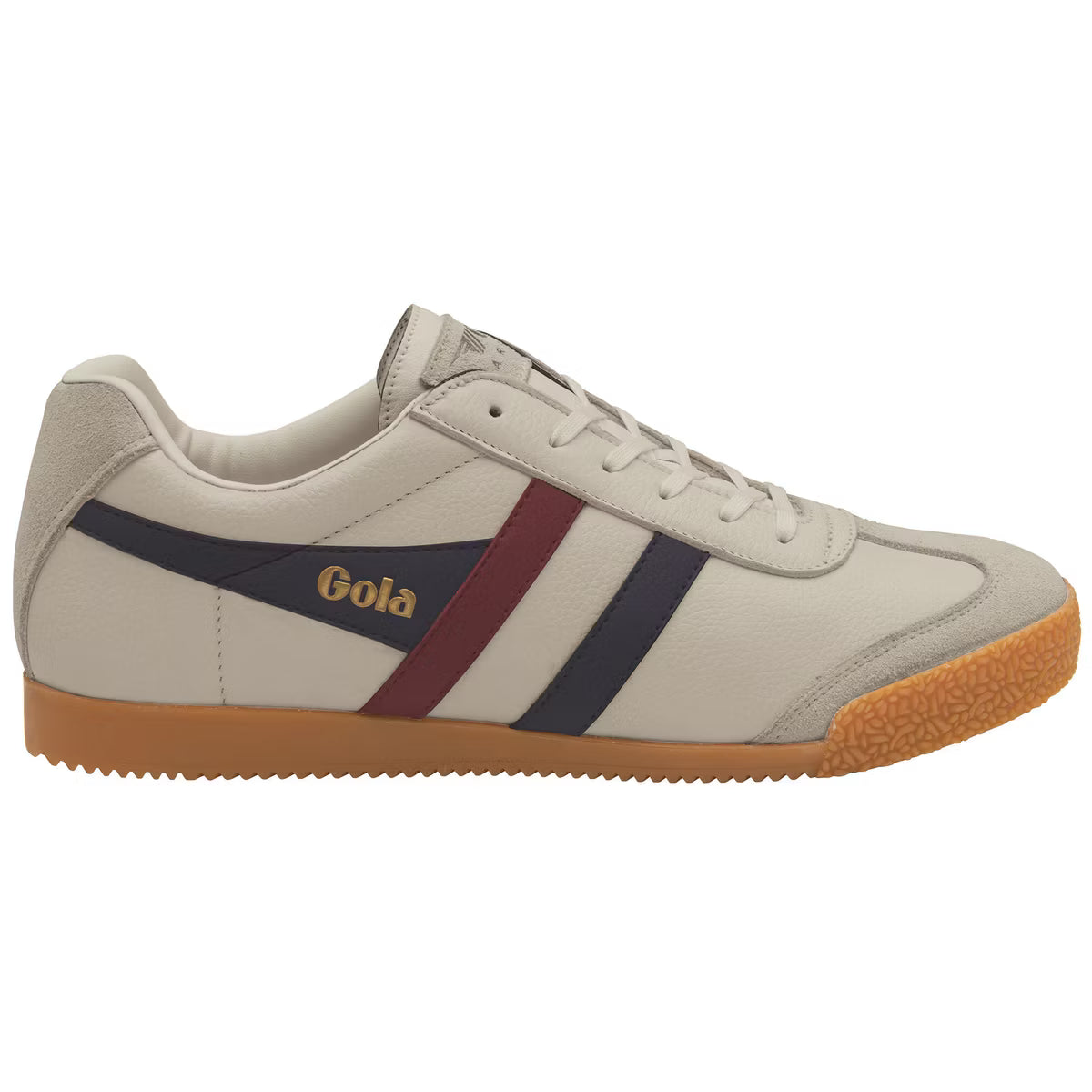 Gola Harrier Leather Trainer Off White/Navy/Burgundy