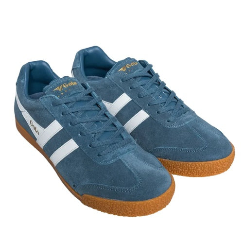 Gola Harrier Suede Trainers - Baltic / White