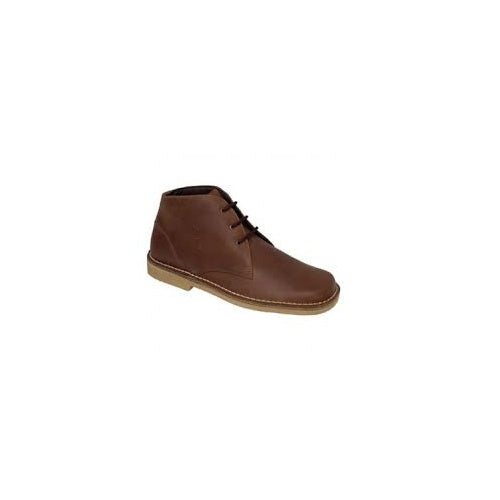 Roamers 3 Eyelet Dessert Boot - Leather Wide Fit - M378GB