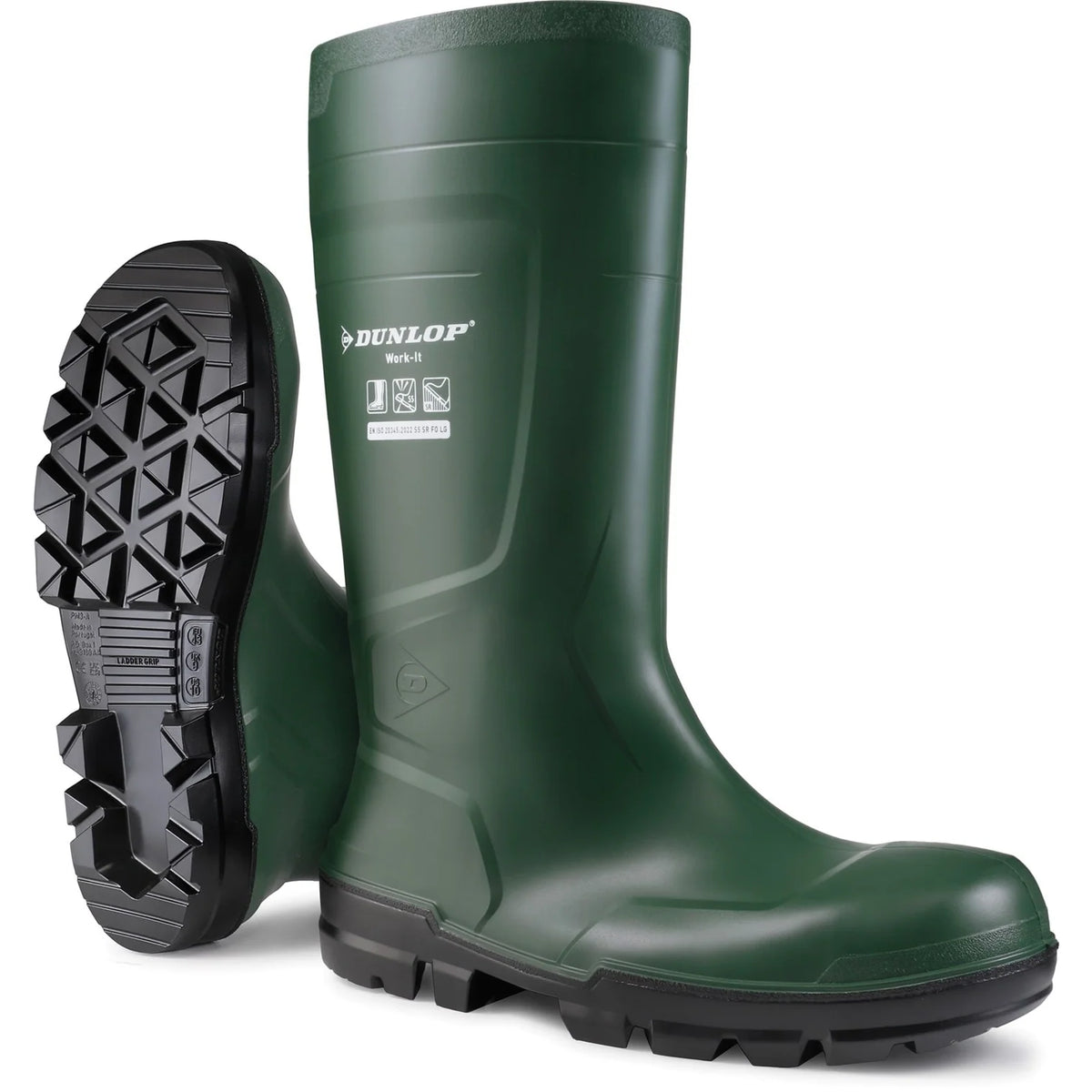 Dunlop Work It Full Safety Wellington Boot - NB2KL01 - Green