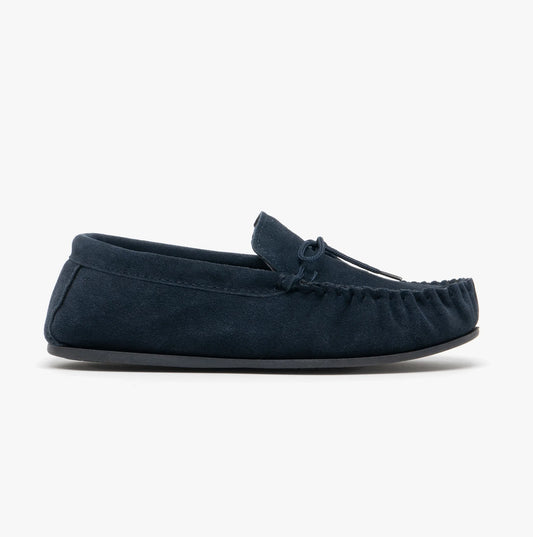Mokkers Bruce Suede Leather Moccasin Navy
