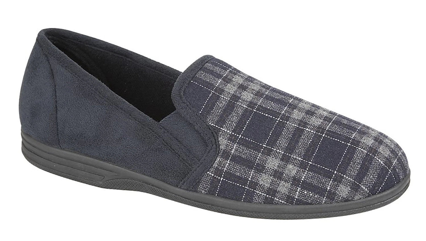Zedzz Harley Felt Slipper navy check