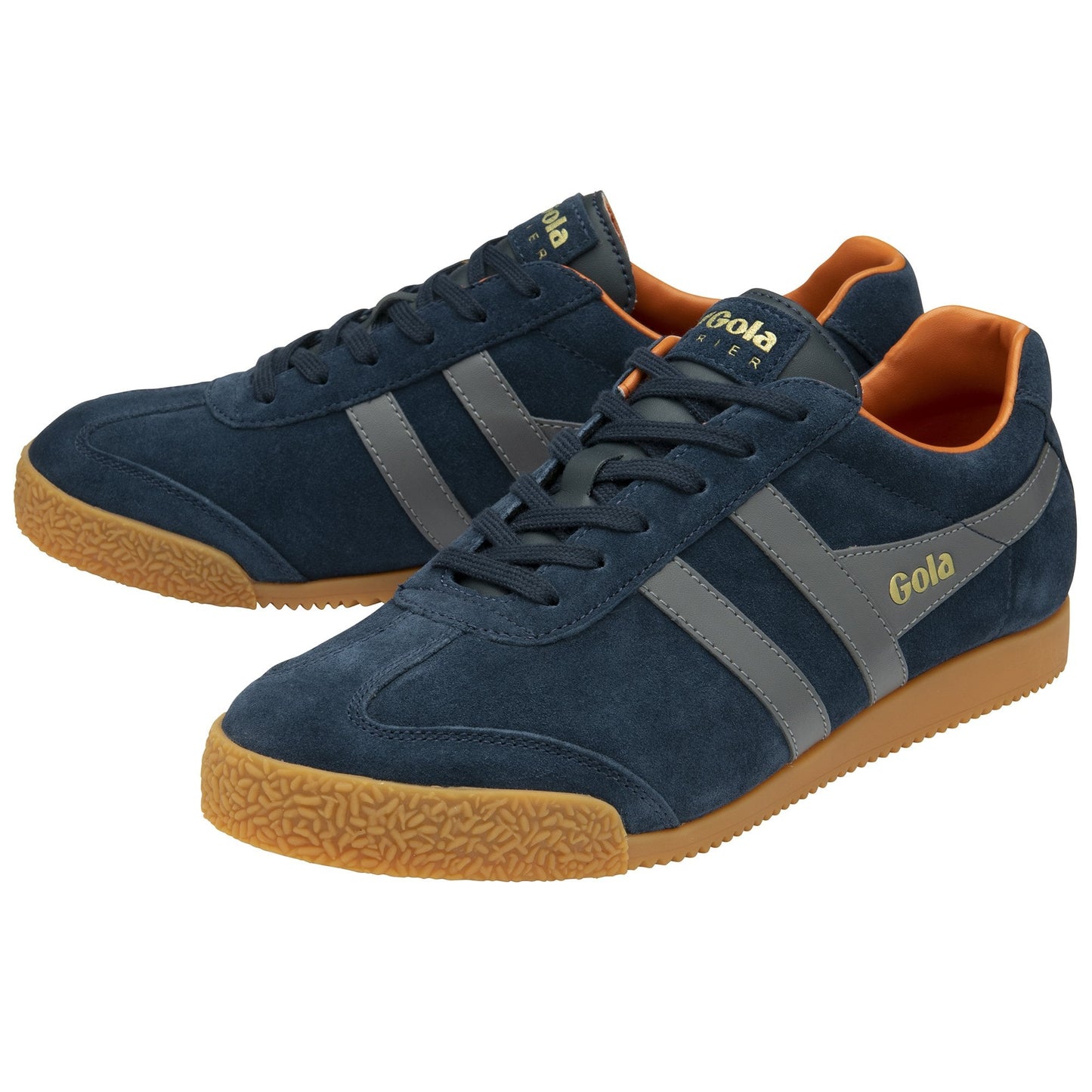 Gola Harrier Suede Trainers Navy / Ash / Moody Orange