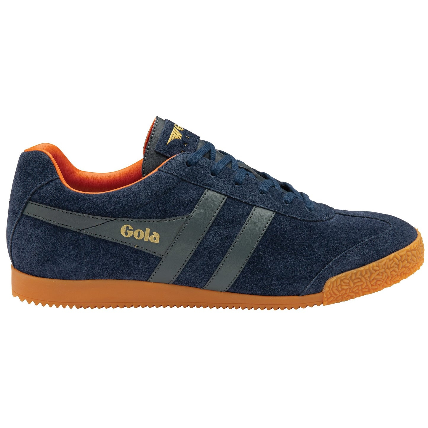 Gola Harrier Suede Trainers Navy / Ash / Moody Orange