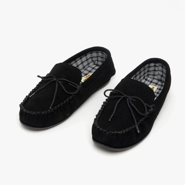 Mokkers Suede Leather Moccasin Black