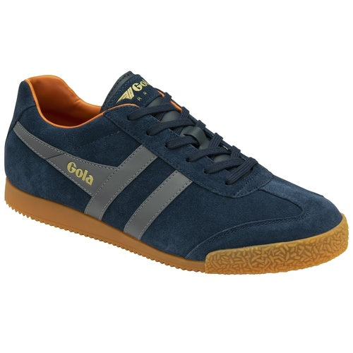 Gola Harrier Suede Trainers Navy / Ash / Moody Orange