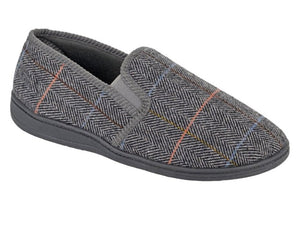 ZEDZZ MS404F Kenny grey herringbone slipper