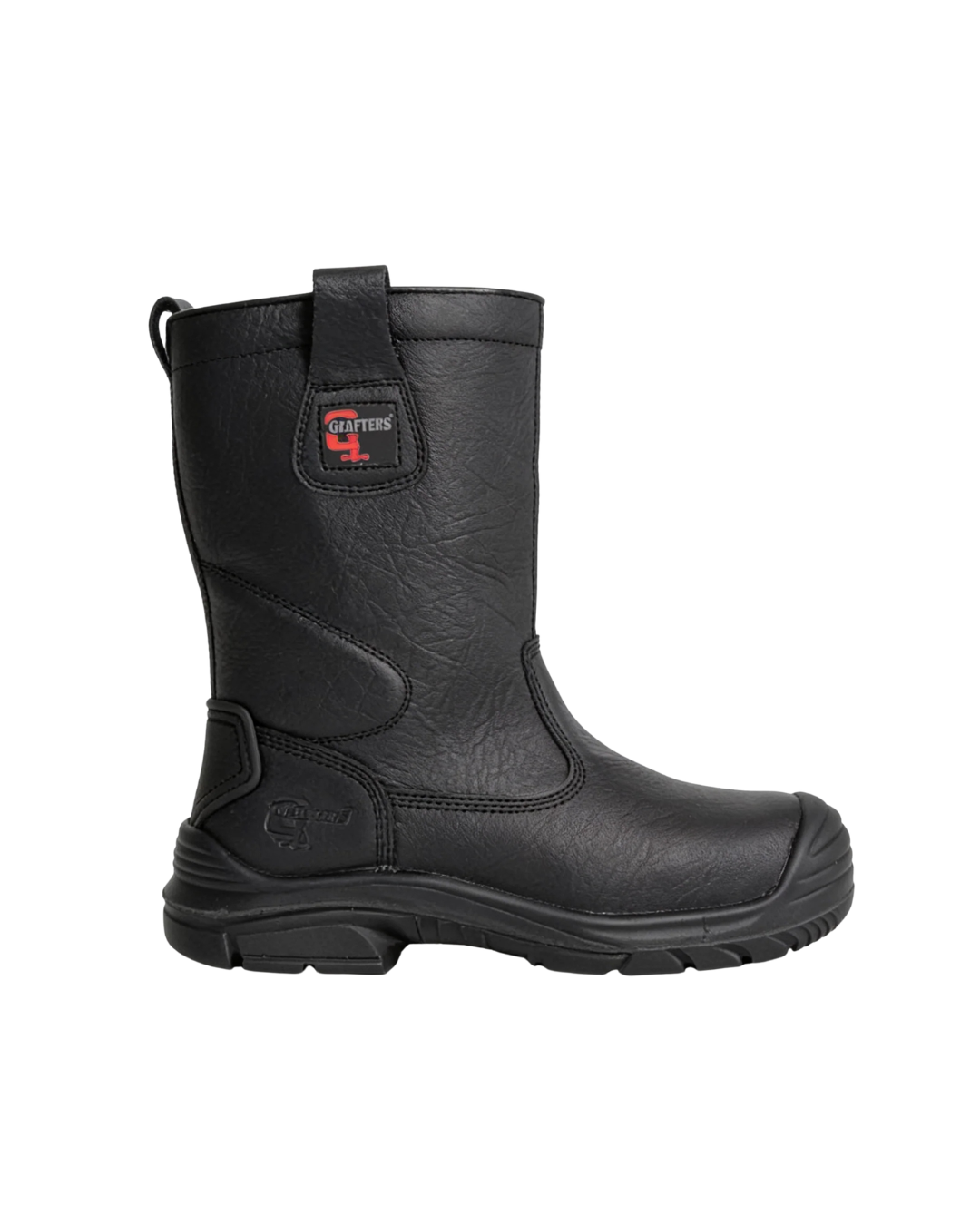 Grafters Mens Fur Lined Rigger Safety Boots - M992A - Black