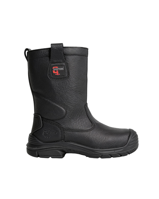 Grafters Mens Fur Lined Rigger Safety Boots - M992A - Black