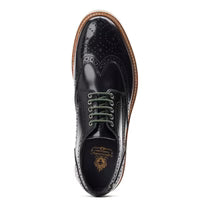 Base of London Black Hi Shine Leather Brogue